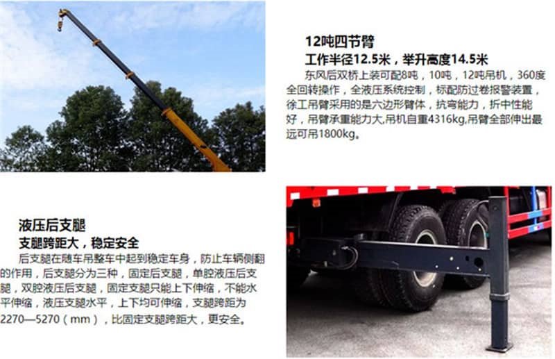 東風(fēng)御龍12噸隨車(chē)吊帶平板