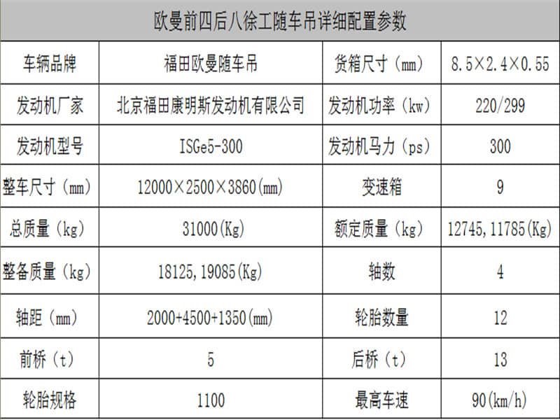 歐曼前四后八16噸隨車吊