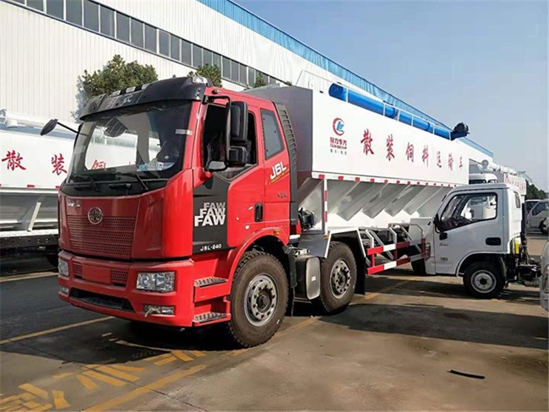 程力解放30方散裝飼料車廠家