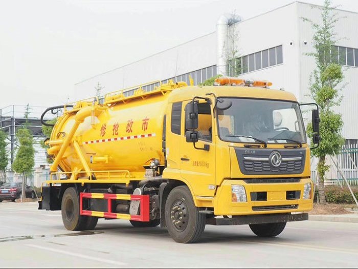 國(guó)六東風(fēng)天錦一體式14方清洗吸污車