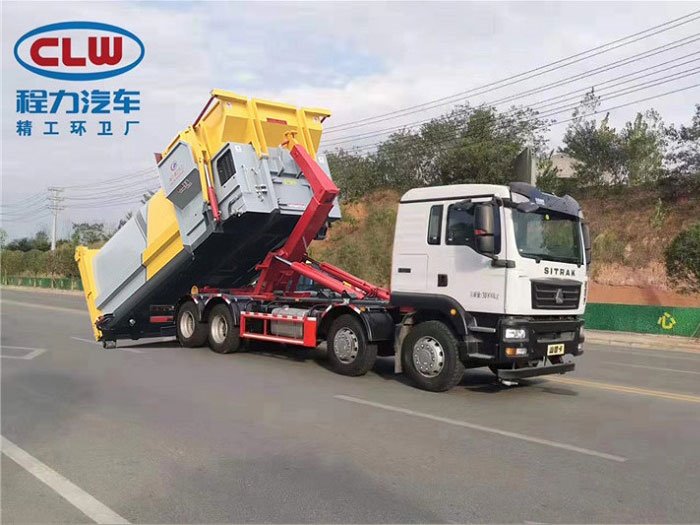 國六重汽前四后八30噸勾臂垃圾車