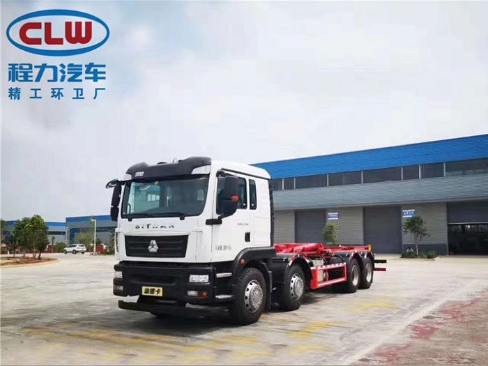 國六重汽前四后八30噸勾臂垃圾車