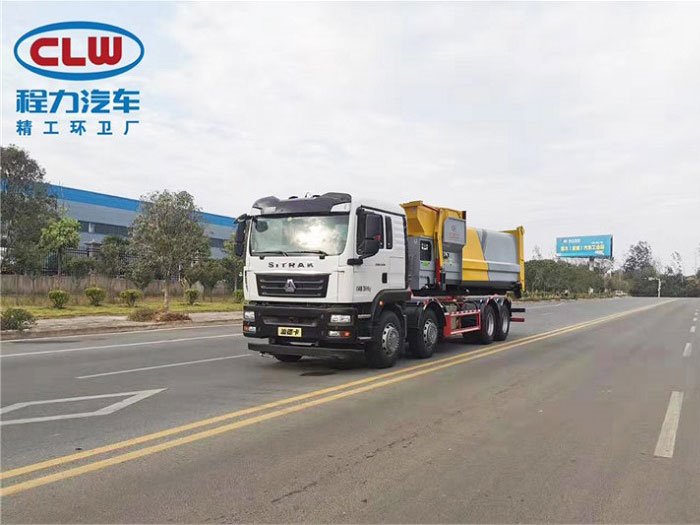 國六重汽前四后八30噸勾臂垃圾車