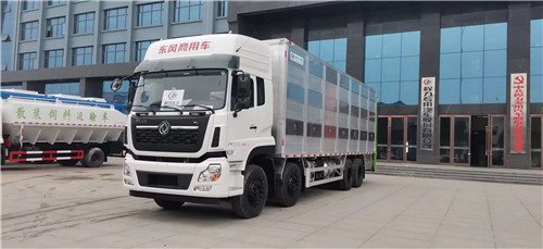 國(guó)六東風(fēng)天錦9.6米全鋁合金畜禽運(yùn)輸車