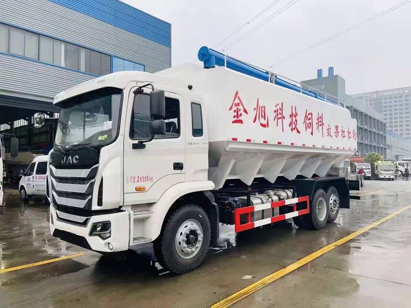 國(guó)六江淮6*2鋁合金散裝飼料運(yùn)輸車