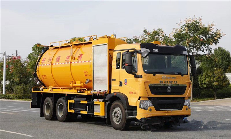 國六重汽豪沃TX后雙橋22立方清洗吸污車