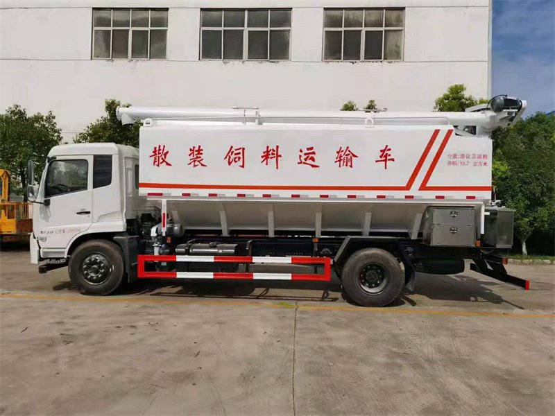 國六東風天錦散裝飼料運輸罐車優(yōu)點