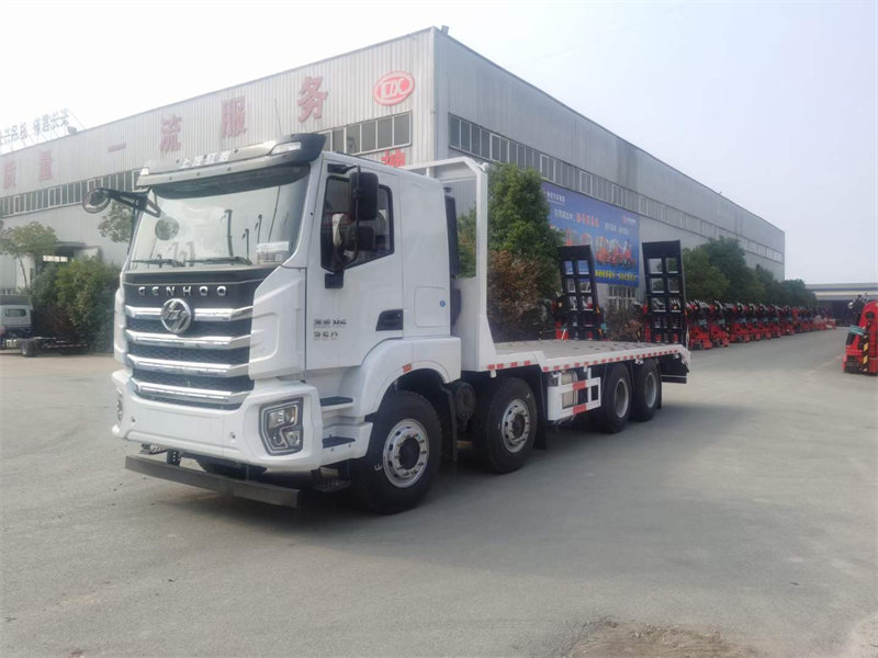 上汽紅巖前四后八平板拖車350馬力