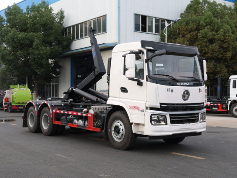 陜汽軒德翼6后雙橋車廂可卸式垃圾車