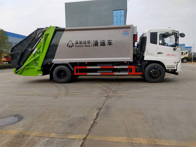 東風(fēng)天錦18立方壓縮垃圾車發(fā)車中強(qiáng)大性能出色技術(shù)