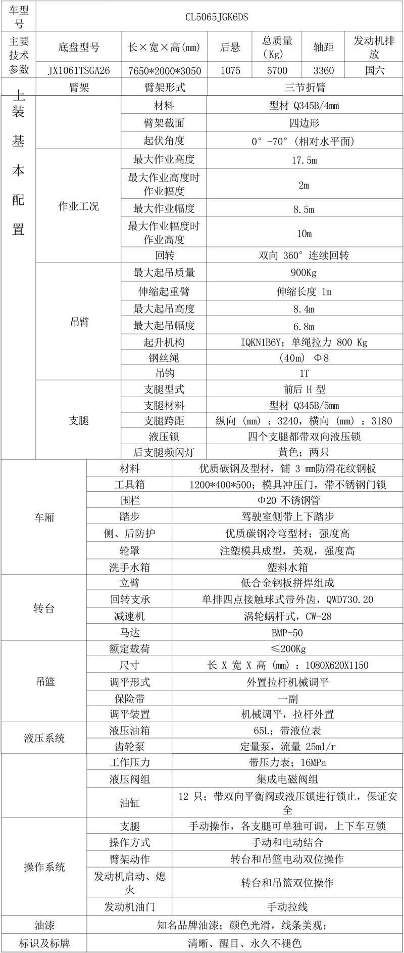 國(guó)六江鈴17.5米高空作業(yè)車