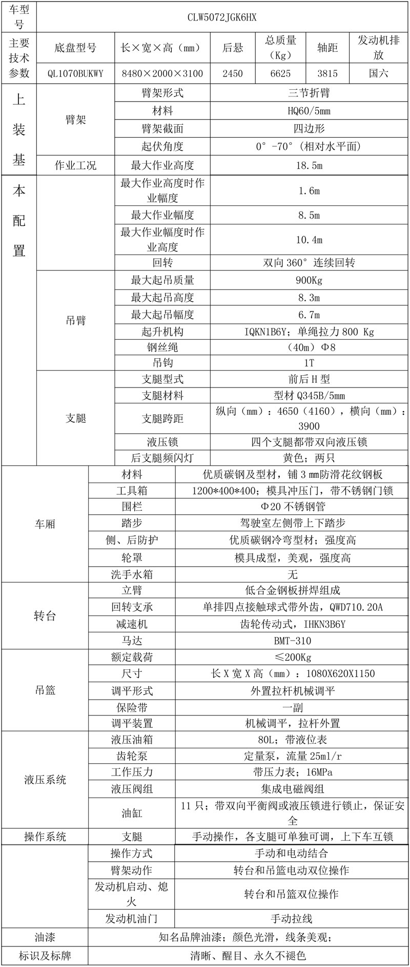 國六五十鈴藍牌18.5米高空作業(yè)車