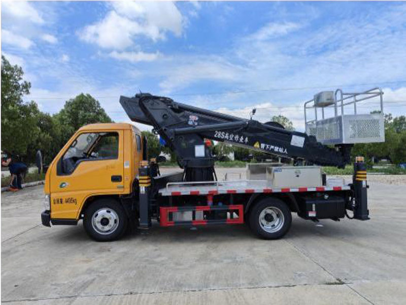 國六江鈴順威藍牌28米直臂伸縮式高空作業(yè)車