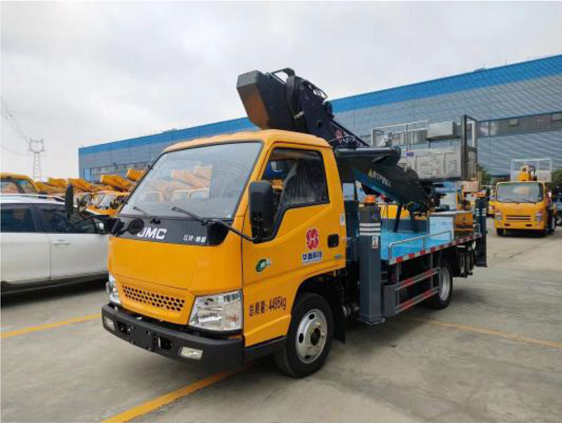 國六江鈴順威藍牌28米直臂伸縮式高空作業(yè)車